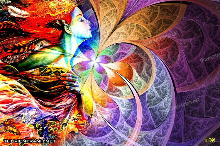 Tranh dán tường 3D trừu tượng- -TT-63 - Tranh tường chất lượng cao